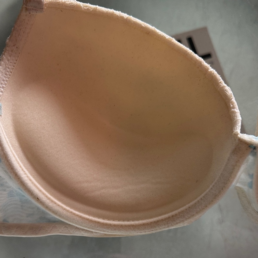 Jessica Simpson Cream and Blue Lace Bra 36C - Picture 10 of 10